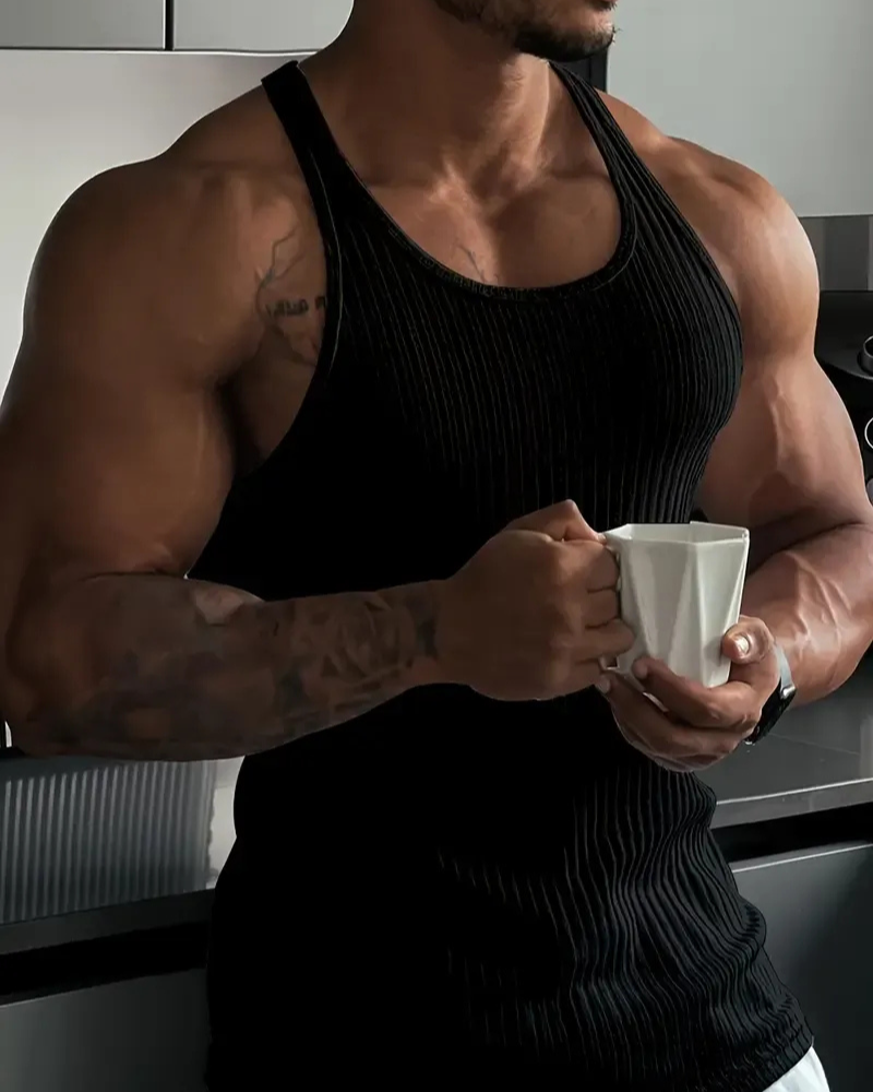 Herren klassisches geripptes Tanktop | Sport