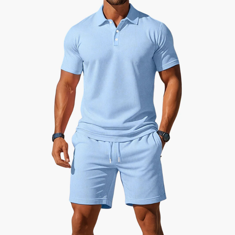 Herren klassisches Poloshirt- und Shorts-Set | Twin