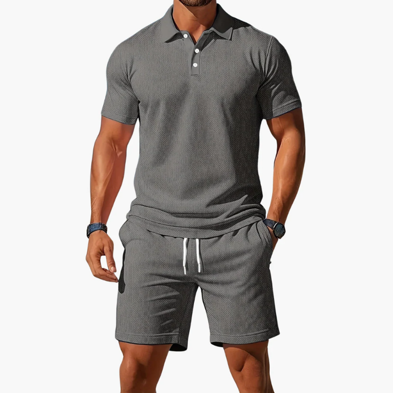 Herren klassisches Poloshirt- und Shorts-Set | Twin