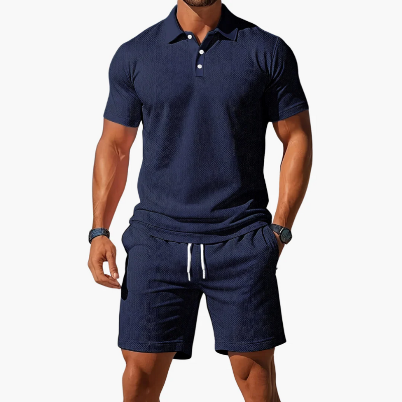 Herren klassisches Poloshirt- und Shorts-Set | Twin