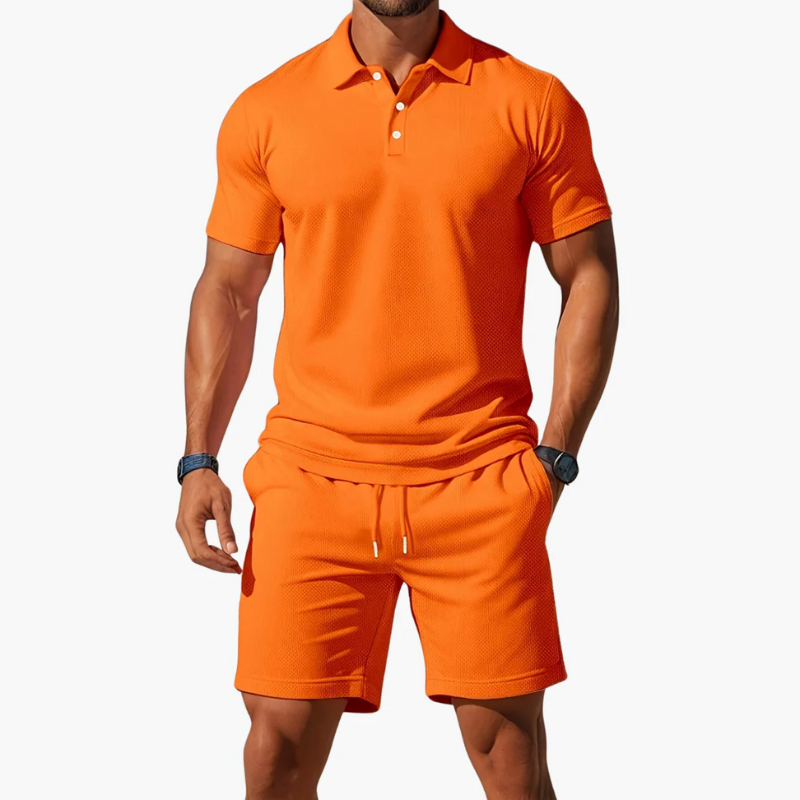 Herren klassisches Poloshirt- und Shorts-Set | Twin