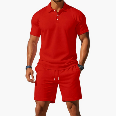 Herren klassisches Poloshirt- und Shorts-Set | Twin