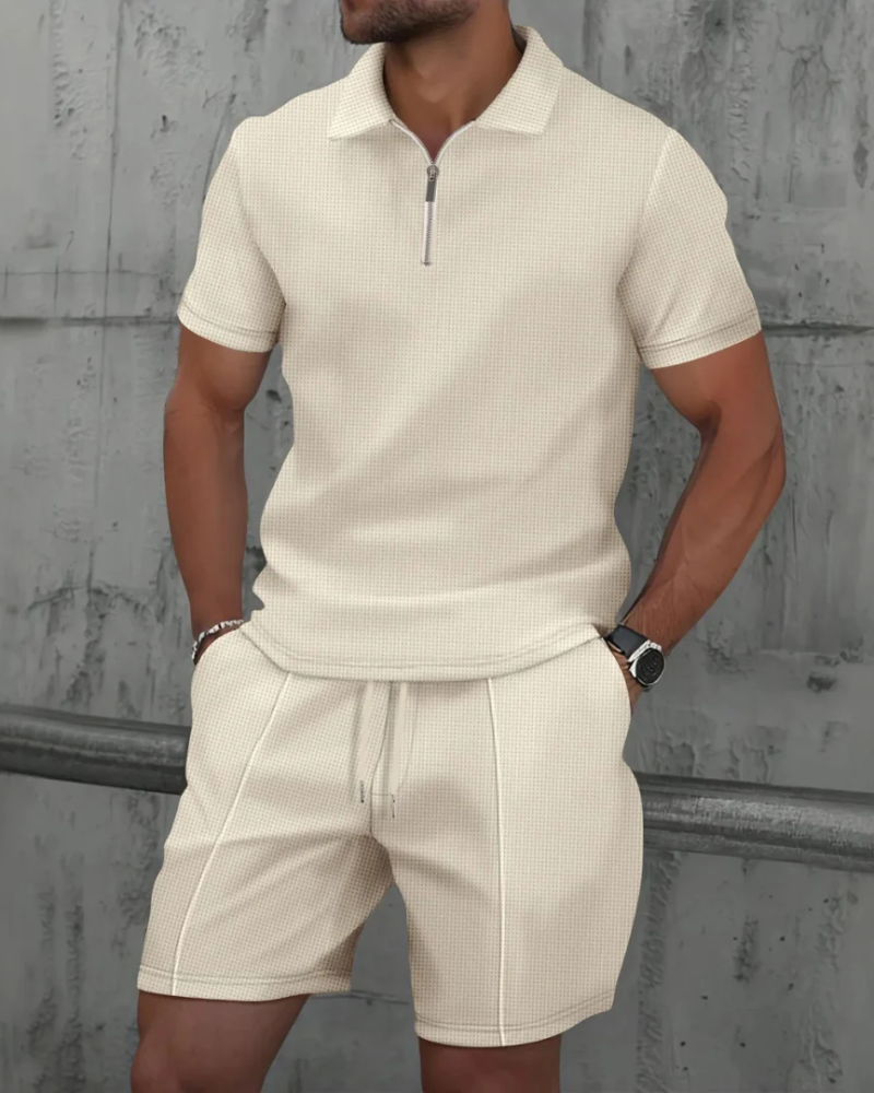 Herren lässiges Poloshirt- und Shorts-Set | kurzer hose