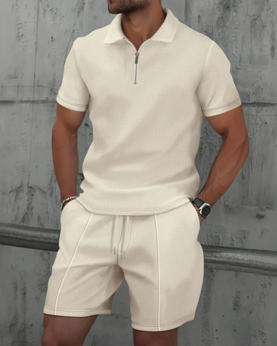 Herren lässiges Poloshirt- und Shorts-Set | kurzer hose