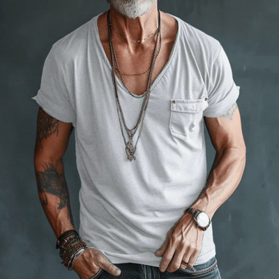 Herren luftiges V-Ausschnitt-T-Shirt | Kurzarm