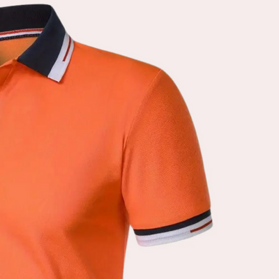 Herren klassisches oranges Poloshirt | Kurzarm