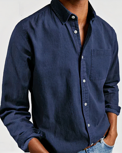 Herren weiches Jeanshemd | Langarm