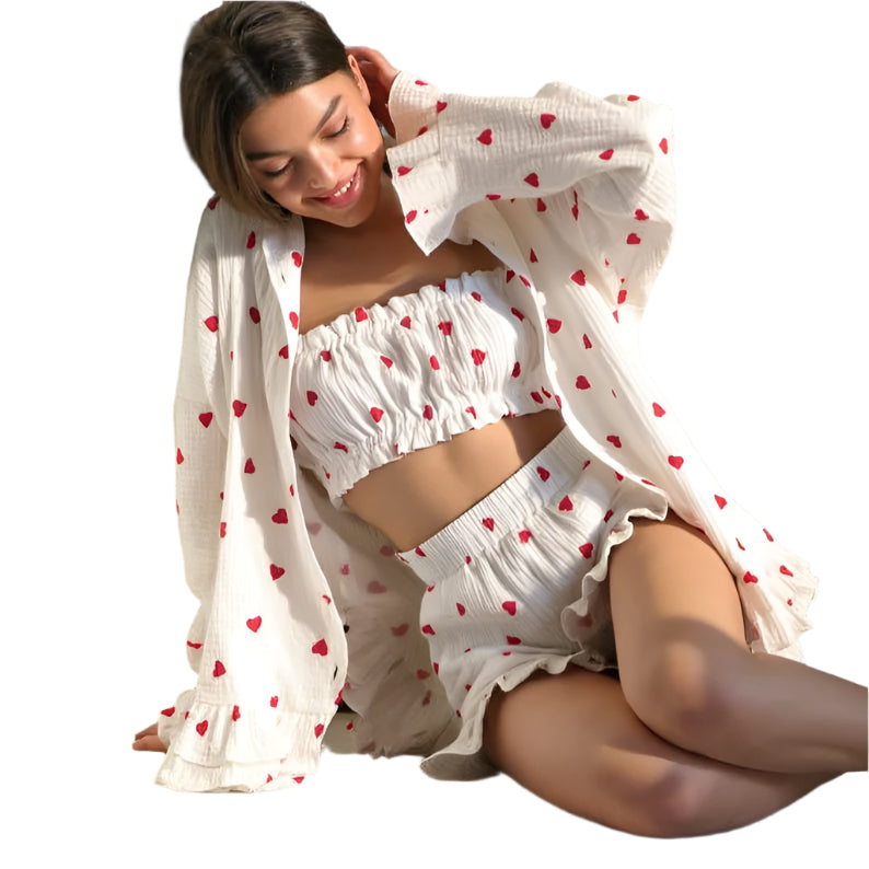 Vanessa - Herzmuster angenehmes 3-teiliges Set