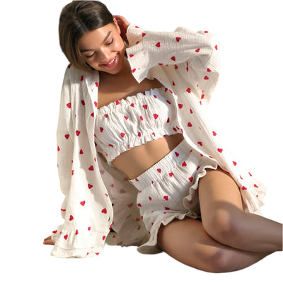 Vanessa - Herzmuster angenehmes 3-teiliges Set