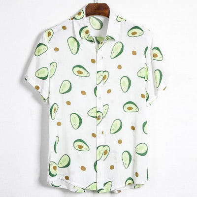 Stylisches Herren Urlaubs-Hemd aus Baumwolle mit Avocado Print