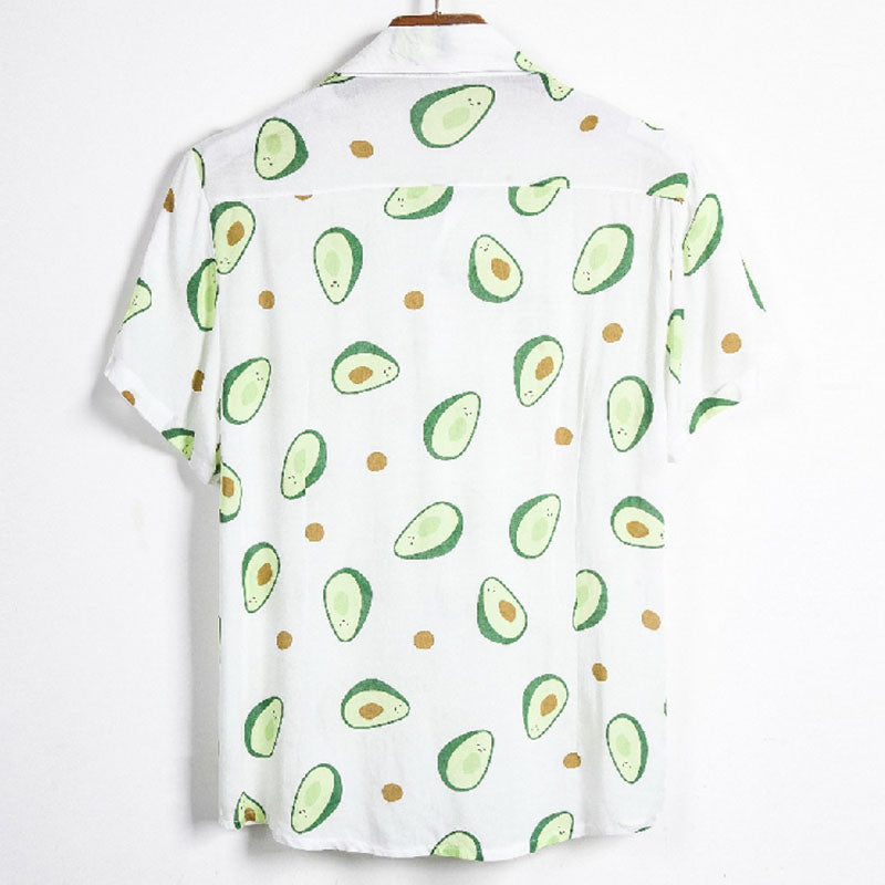 Stylisches Herren Urlaubs-Hemd aus Baumwolle mit Avocado Print