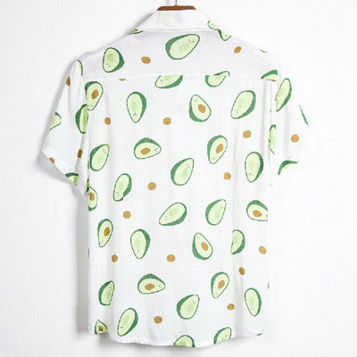 Stylisches Herren Urlaubs-Hemd aus Baumwolle mit Avocado Print