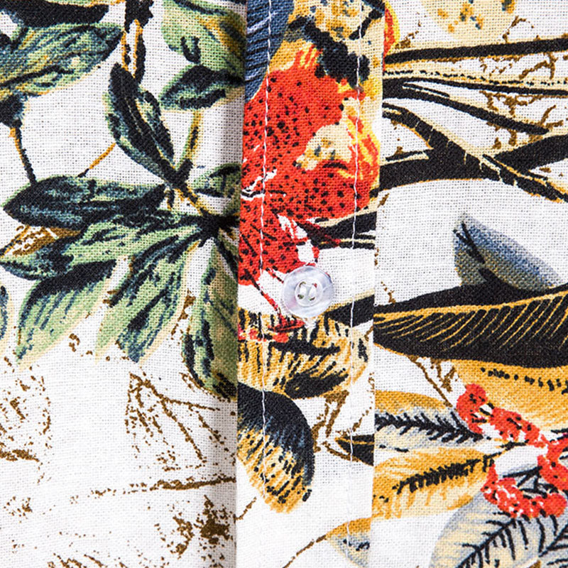 Retro Herren Kurzarm Hemd im coolen Blumen Design