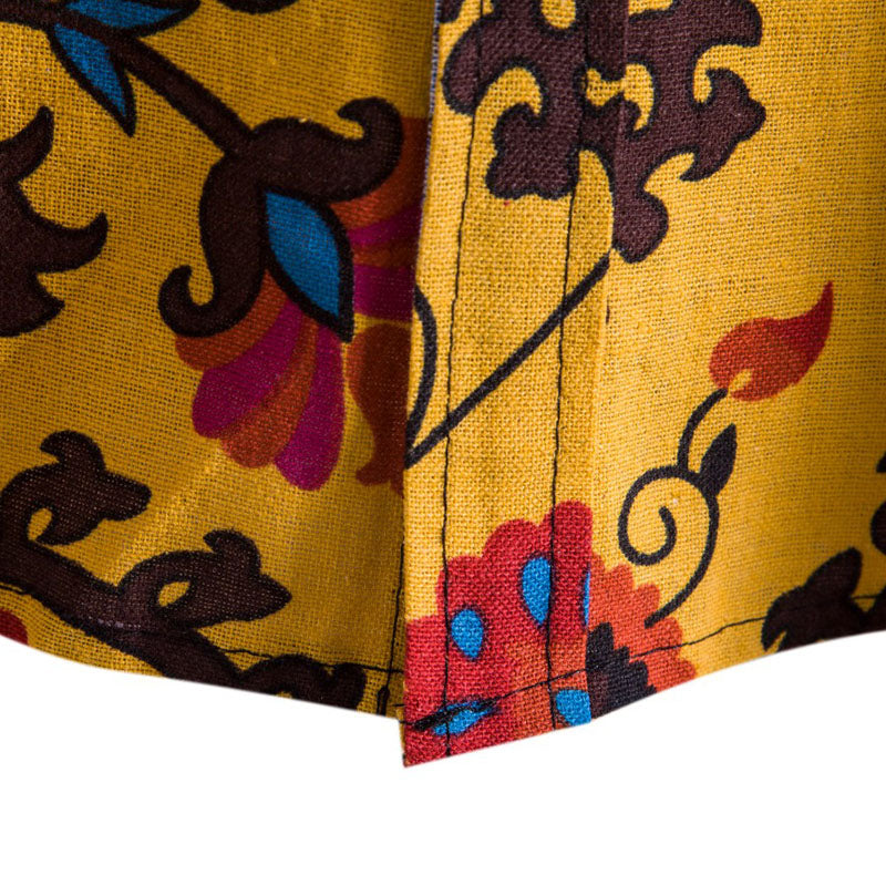 Vintage Bedrucktes Herren Kurzarm Hemd