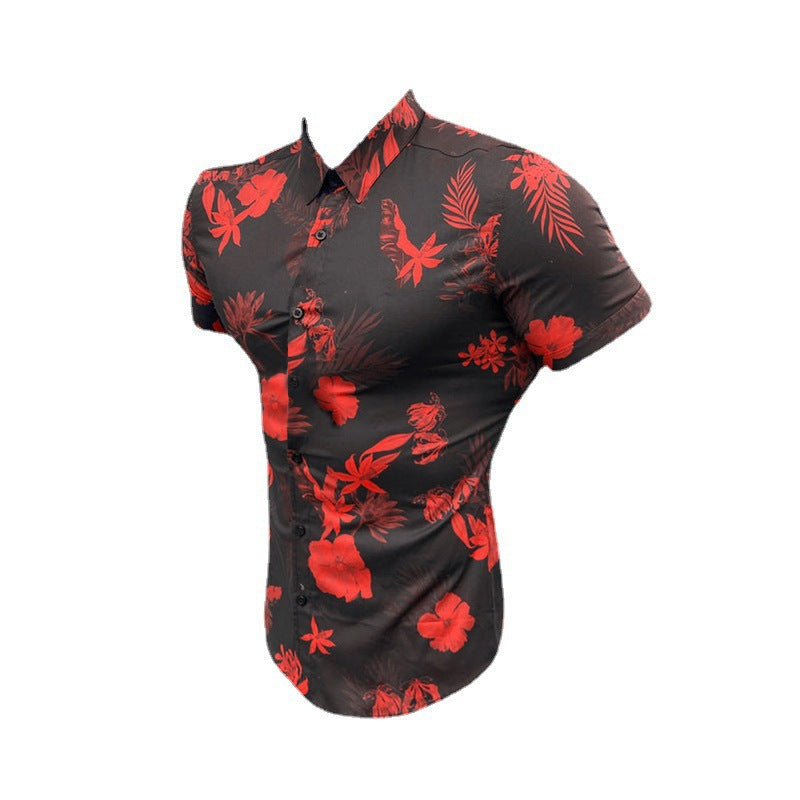 Stylisch bedrucktes Herren Kurzarm Hemd