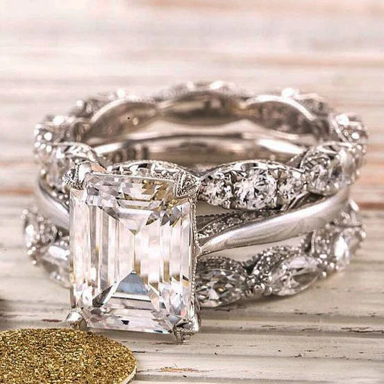 Vintage Silber Glanzschicht Ring