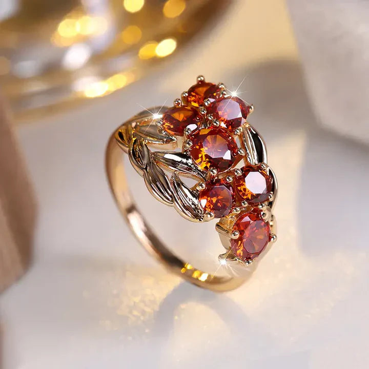 Vintage Gold Rot Zirkonia Ring