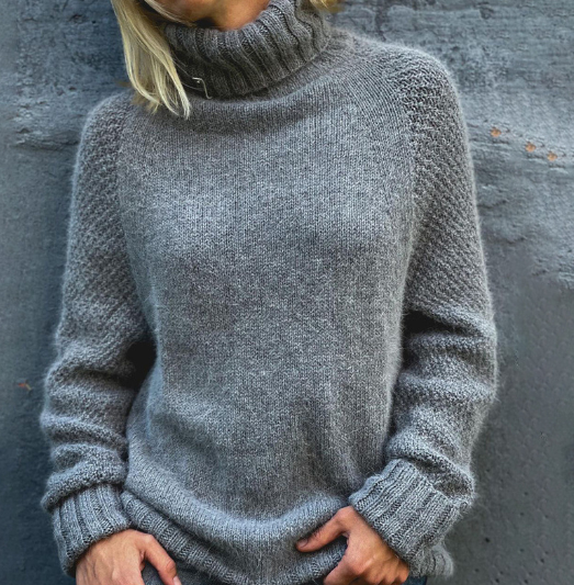 Locker Gestrickter Rollkragenpulli für Damen