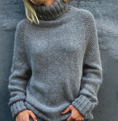 Locker Gestrickter Rollkragenpulli für Damen