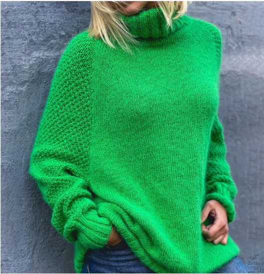 Locker Gestrickter Rollkragenpulli für Damen