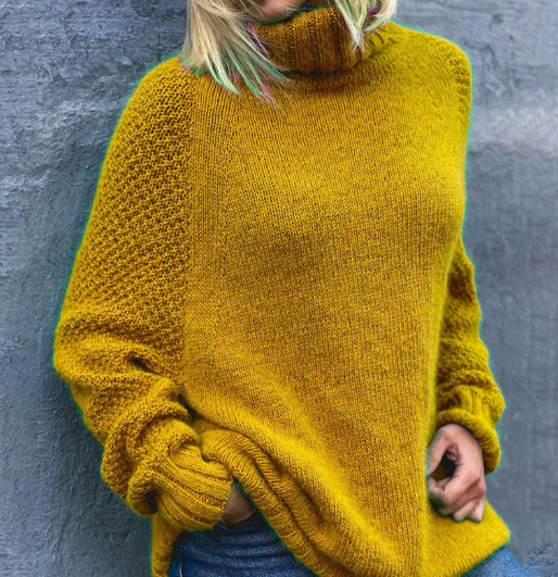 Locker Gestrickter Rollkragenpulli für Damen