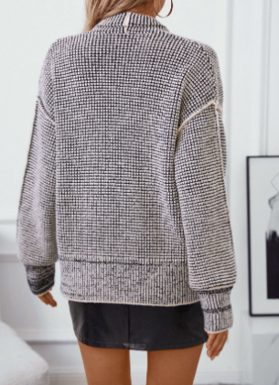 Rosa-graue Strickjacke für Damen