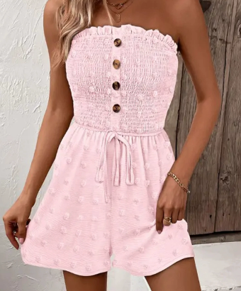 Mia Textured Romper | Sommerlicher, stilvoller Off-Shoulder-Overall