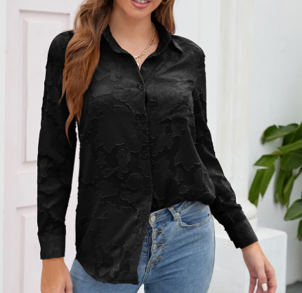 Aulikki® | Durchsichtige Bluse mit Knopfleiste aus Spitze