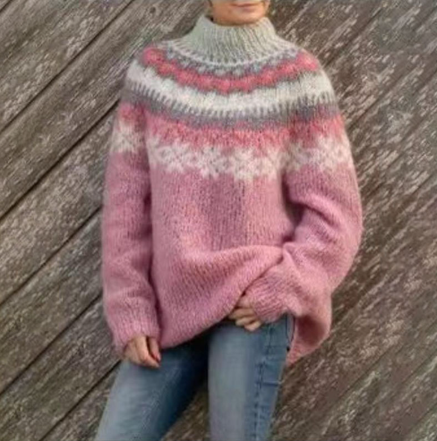 Klassischer Fair-Isle-Strickpullover für Damen
