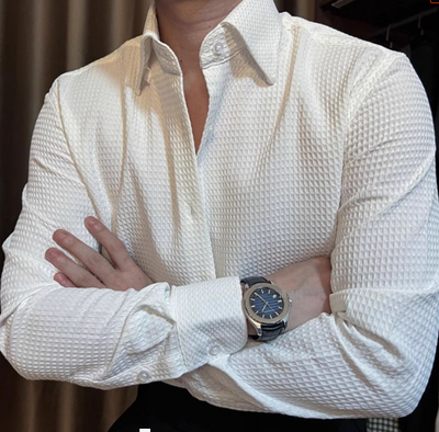 Hemd für Herren – Klassisches Kurzarmhemd mit Waffelstruktur für Sommer