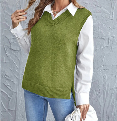 Naomi Sommer-Pullunder | Luxuriöser ärmelloser Pullover mit V-Ausschnitt für Damen