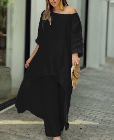 Esme Elegantes Zwei-Teiler Set | Luftiges Sommerliches Boho-Stil Ensemble mit weiten Hosen und Tunika