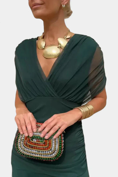 Florayne™ - Elegantes Fließendes Midikleid mit V-Ausschnitt