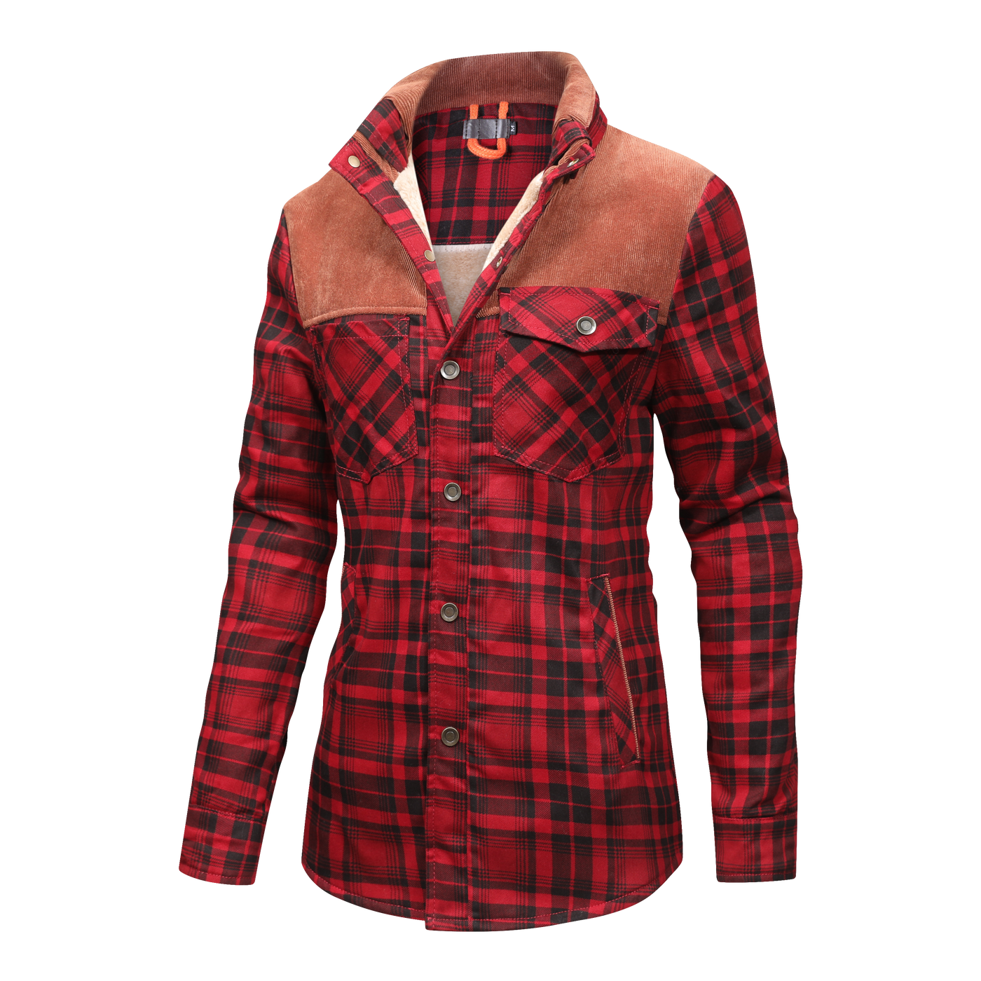 Isolierte Jacke aus kariertem Flanell für Damen