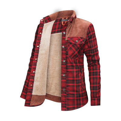 Isolierte Jacke aus kariertem Flanell für Damen