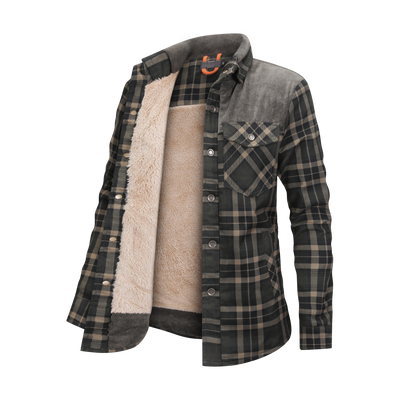 Isolierte Jacke aus kariertem Flanell für Damen