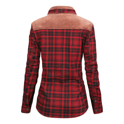Isolierte Jacke aus kariertem Flanell für Damen