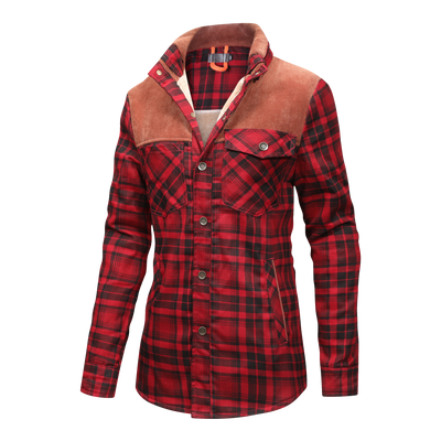 Isolierte Jacke aus kariertem Flanell für Damen