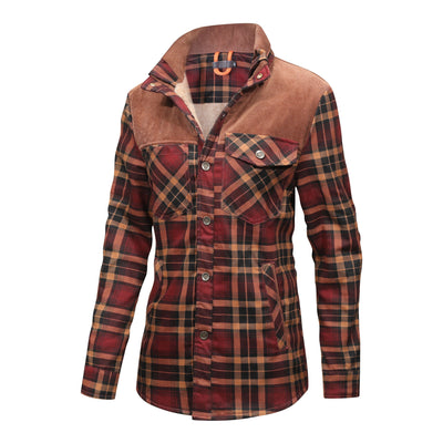 Isolierte Jacke aus kariertem Flanell für Damen