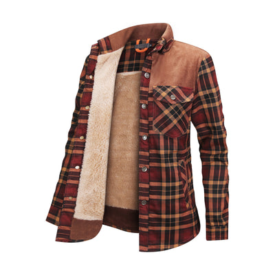 Isolierte Jacke aus kariertem Flanell für Damen