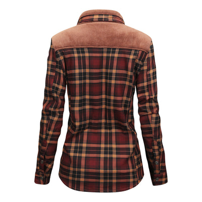 Isolierte Jacke aus kariertem Flanell für Damen