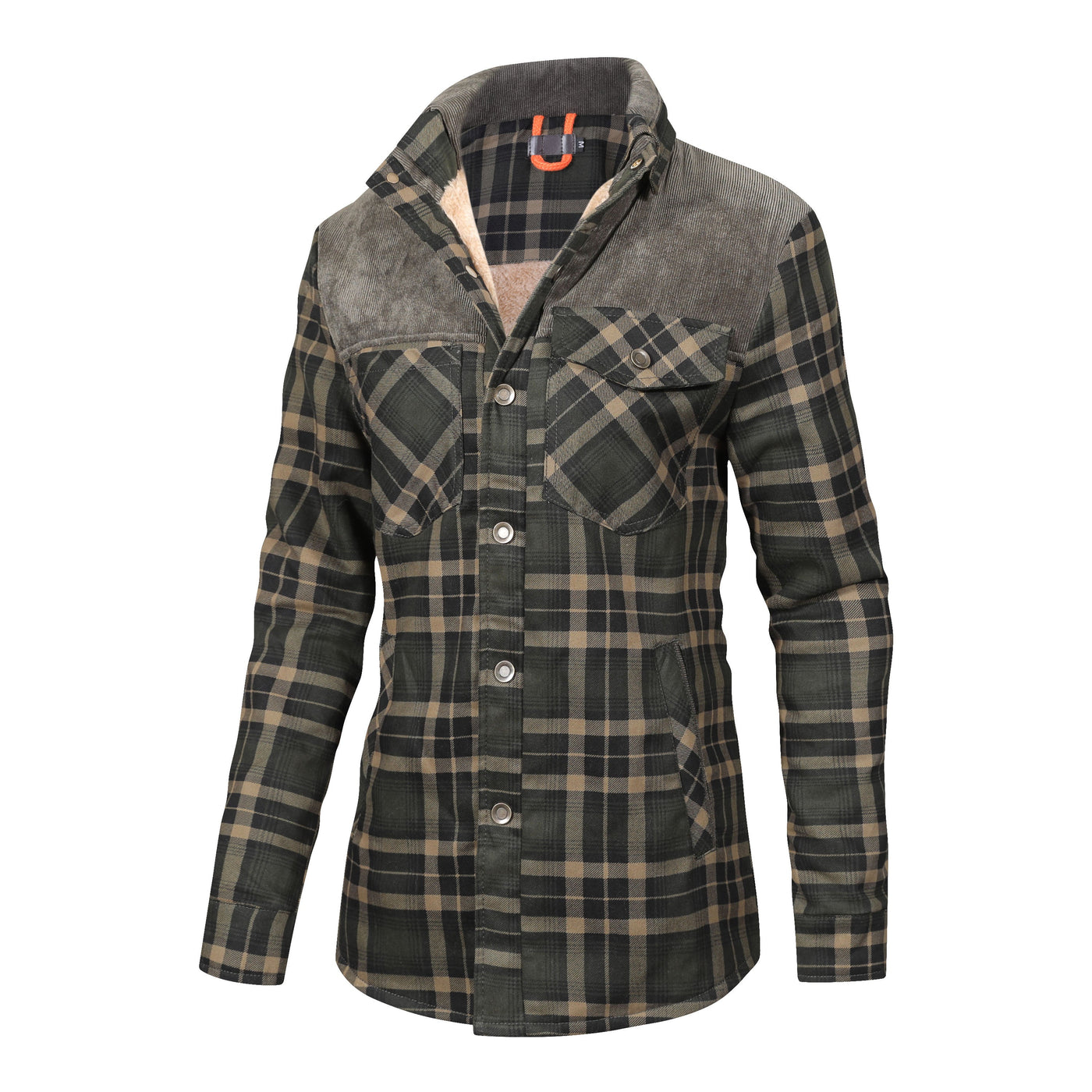 Isolierte Jacke aus kariertem Flanell für Damen