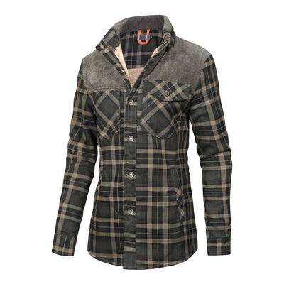 Isolierte Jacke aus kariertem Flanell für Damen