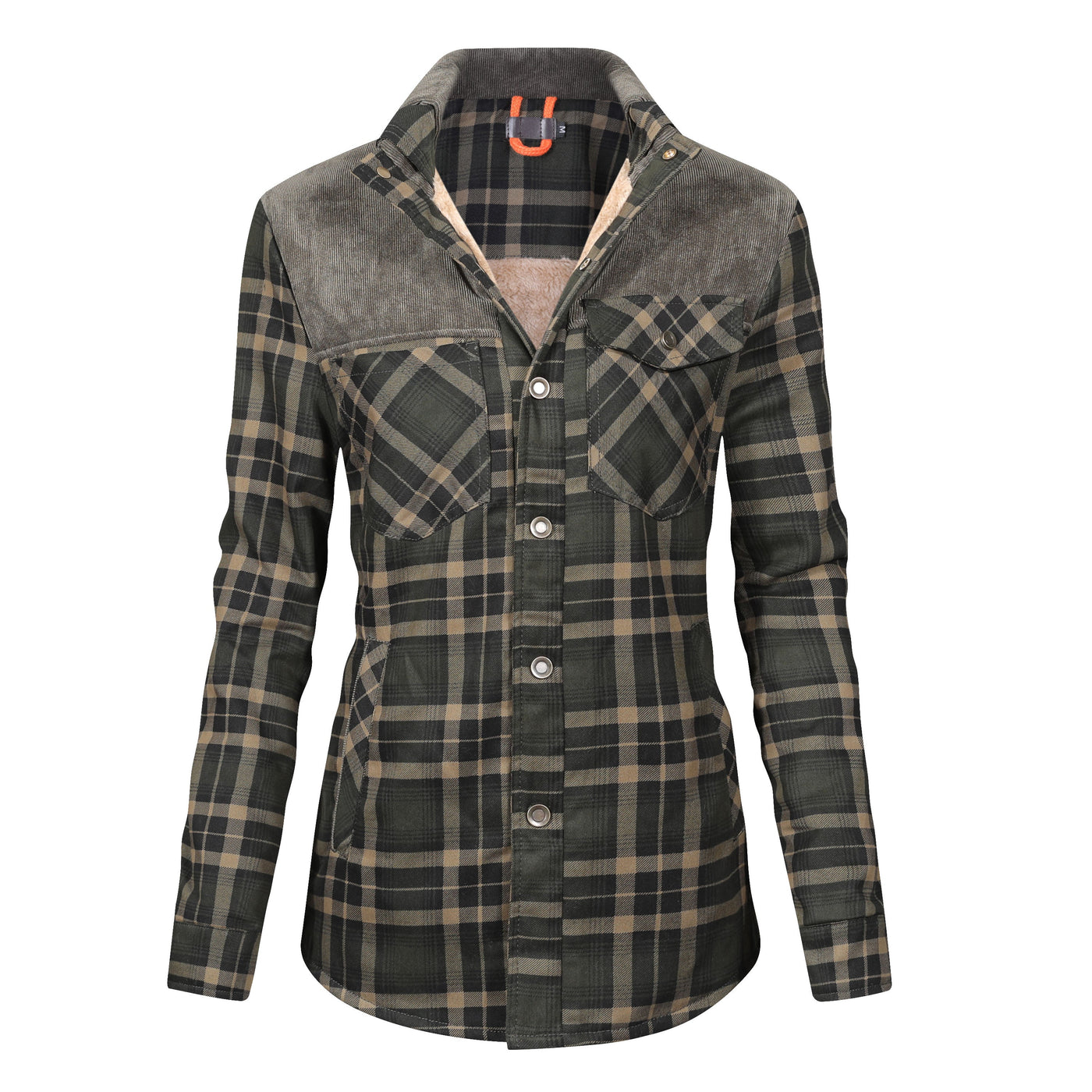 Isolierte Jacke aus kariertem Flanell für Damen