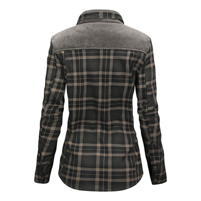 Isolierte Jacke aus kariertem Flanell für Damen
