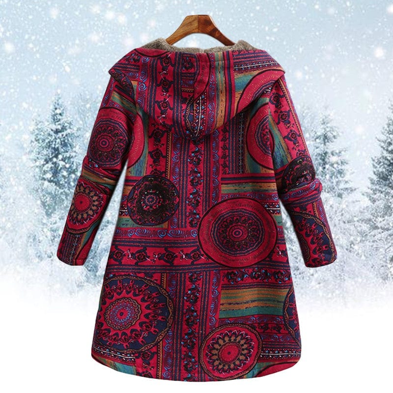 Bohemian Patchwork Kapuzenmantel für Frauen