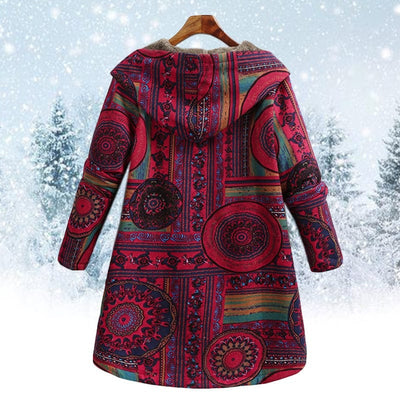 Bohemian Patchwork Kapuzenmantel für Frauen