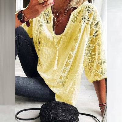 Alodia® | Boho-Bluse mit Häkeldetail
