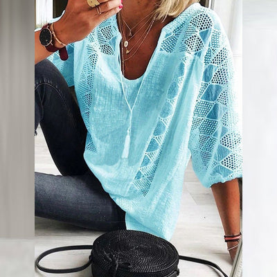 Alodia® | Boho-Bluse mit Häkeldetail