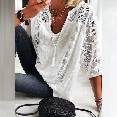 Alodia® | Boho-Bluse mit Häkeldetail